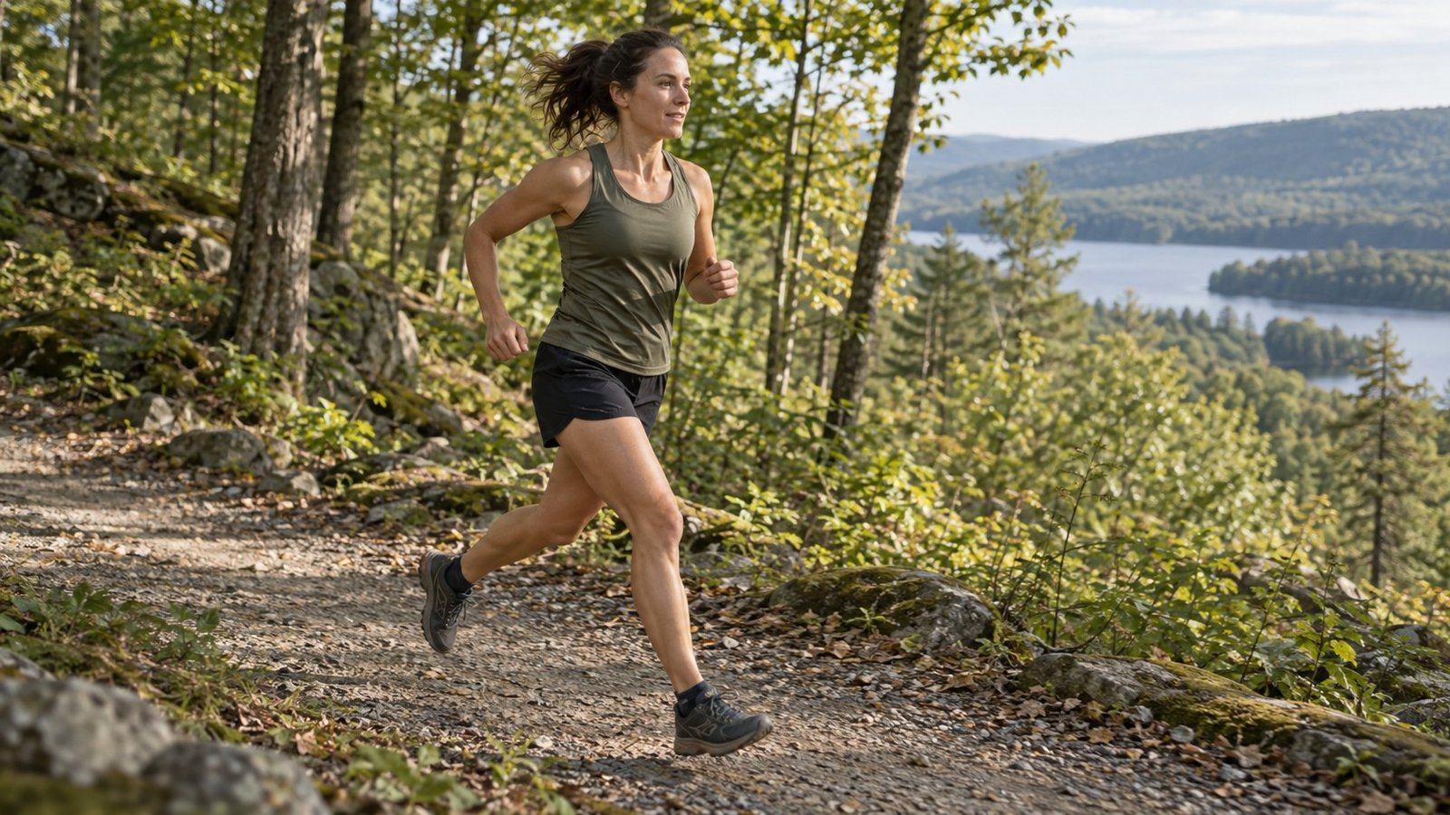 Illustration : course en sentier en plein air